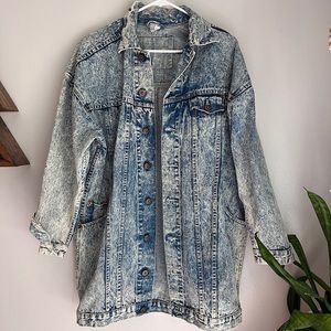 Vintage Union Bay Long Acid Wash Denim Jacket